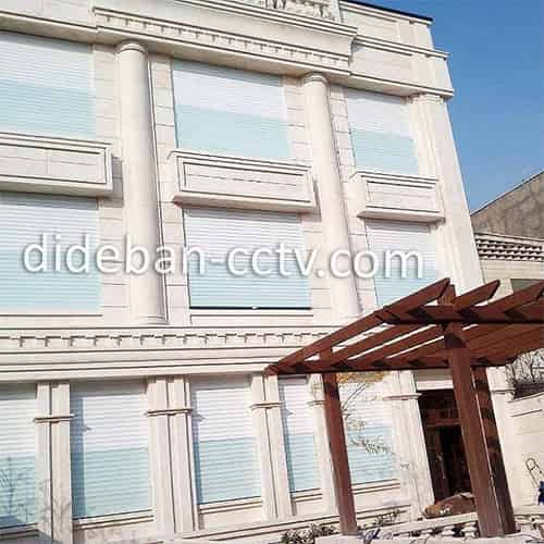 کرکره برقی پنجره و بالکن سفید - آبی